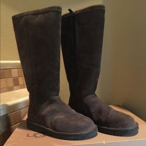 Brown ugg boots tall zipper - never worn
